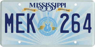 MS license plate MEK264