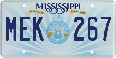 MS license plate MEK267