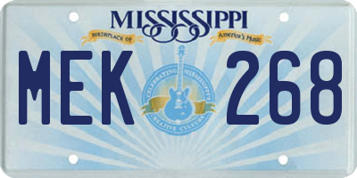 MS license plate MEK268