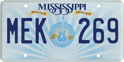 MS license plate MEK269