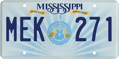 MS license plate MEK271