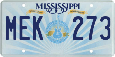 MS license plate MEK273