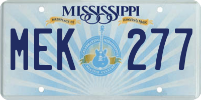 MS license plate MEK277