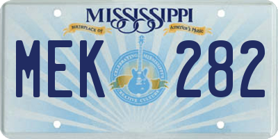 MS license plate MEK282