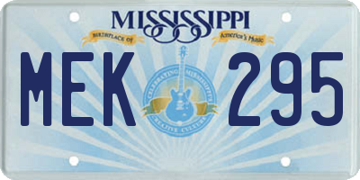 MS license plate MEK295