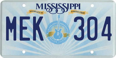 MS license plate MEK304