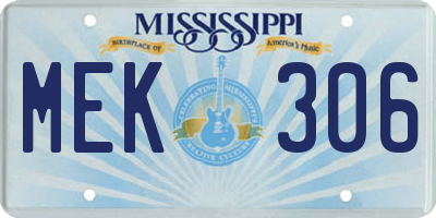 MS license plate MEK306
