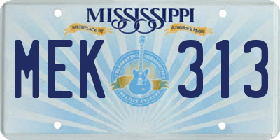 MS license plate MEK313