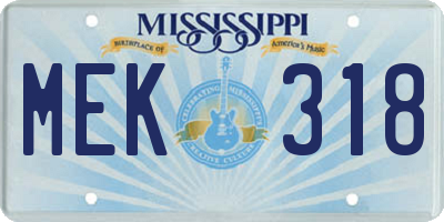 MS license plate MEK318