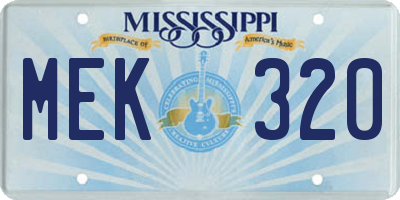 MS license plate MEK320