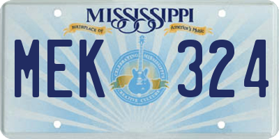 MS license plate MEK324