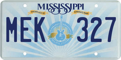 MS license plate MEK327