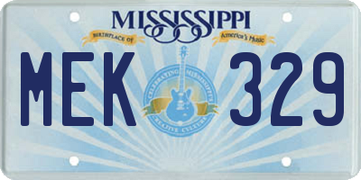 MS license plate MEK329