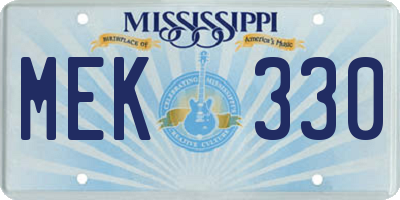 MS license plate MEK330