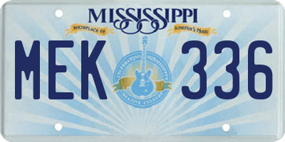 MS license plate MEK336