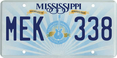 MS license plate MEK338