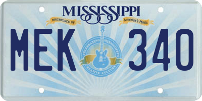 MS license plate MEK340