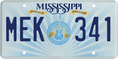MS license plate MEK341