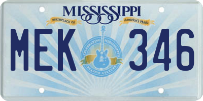 MS license plate MEK346