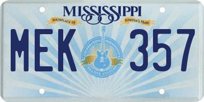 MS license plate MEK357