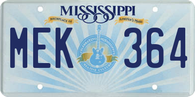 MS license plate MEK364
