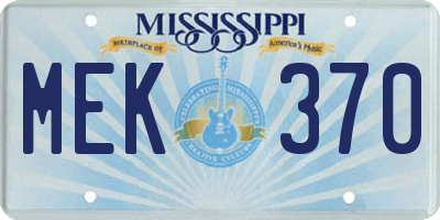 MS license plate MEK370