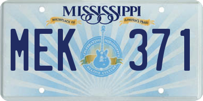 MS license plate MEK371
