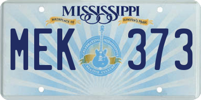 MS license plate MEK373