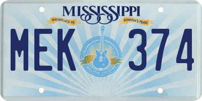 MS license plate MEK374