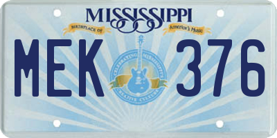 MS license plate MEK376