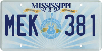 MS license plate MEK381