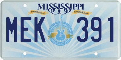 MS license plate MEK391