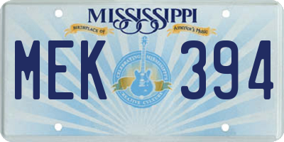 MS license plate MEK394