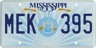 MS license plate MEK395