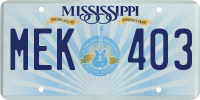 MS license plate MEK403
