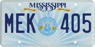 MS license plate MEK405