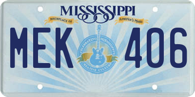 MS license plate MEK406