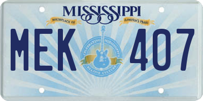 MS license plate MEK407