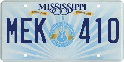 MS license plate MEK410