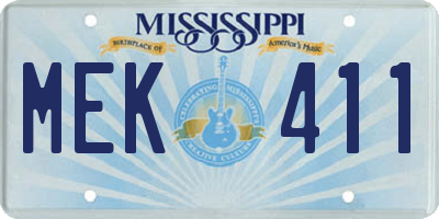 MS license plate MEK411