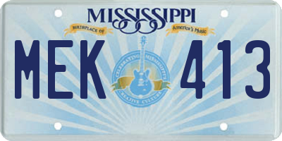 MS license plate MEK413