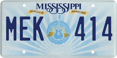 MS license plate MEK414