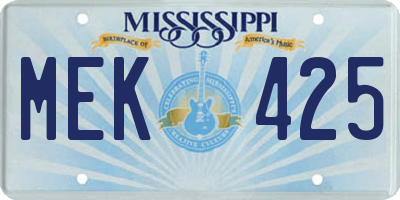 MS license plate MEK425