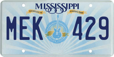 MS license plate MEK429