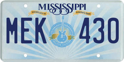MS license plate MEK430