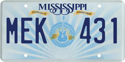 MS license plate MEK431