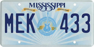 MS license plate MEK433