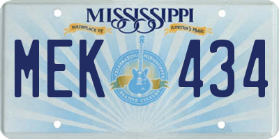 MS license plate MEK434