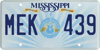 MS license plate MEK439