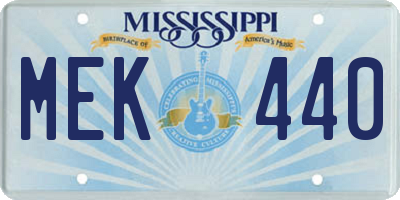 MS license plate MEK440